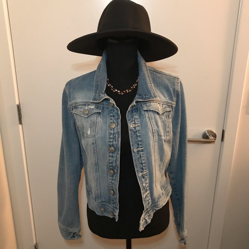 Charlotte Russe Distressed Jean Jacket